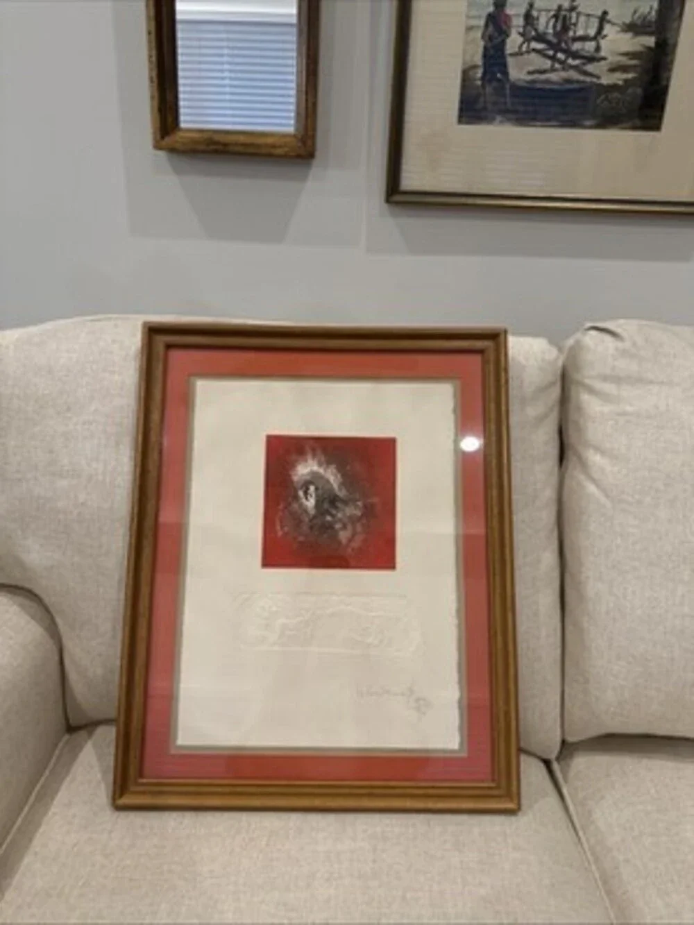 Framed Lebadang (aka Hoi), Red Horse, Etching with Relief, signed and numbered - Picture 4 of 7